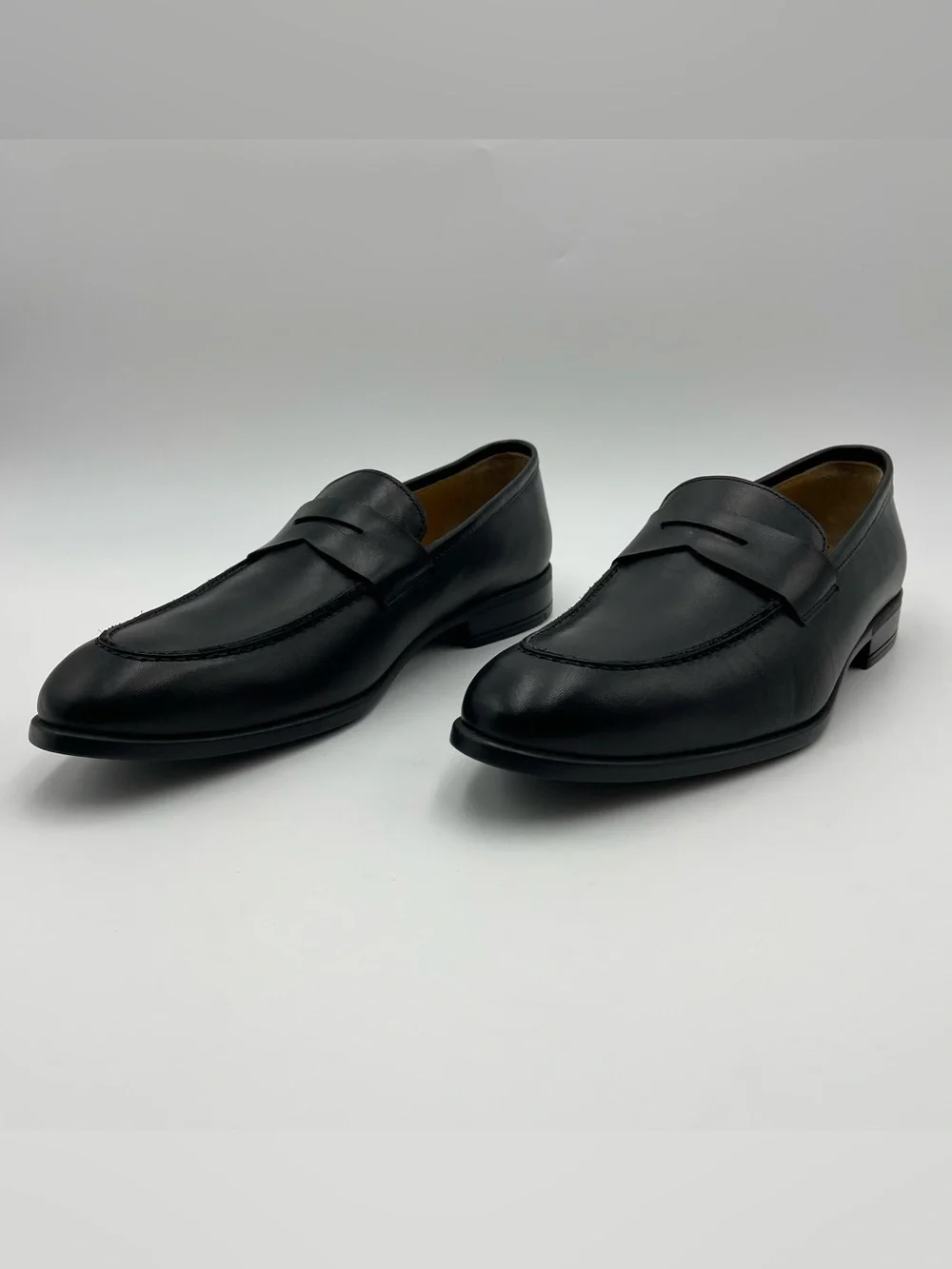 Bruno Magli Men SZ 11 Black Leather Ricci Penny Loafer Shoes -MSRP $395